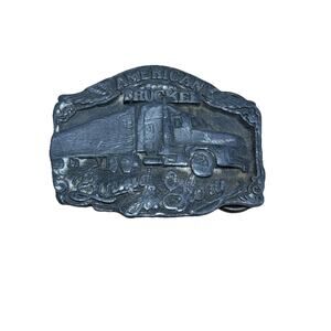 Siskiyou Buckle Co American Trucker Belt Buckle Big Rig Semi Truck Pewter USA